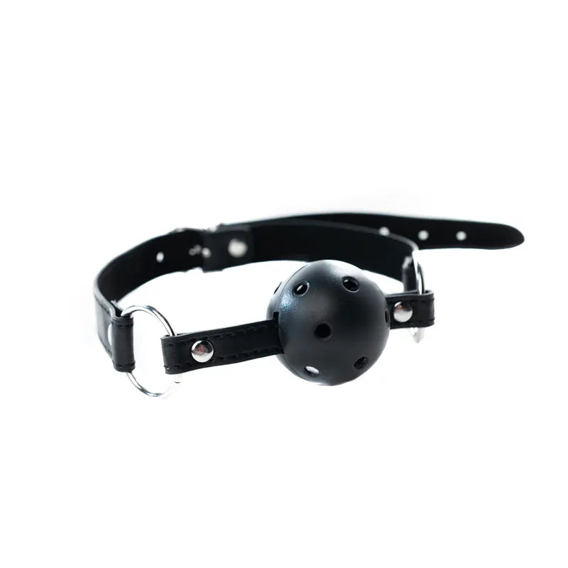 Crna kugla za usta sa rupicama - Black Breathable Ball Gag