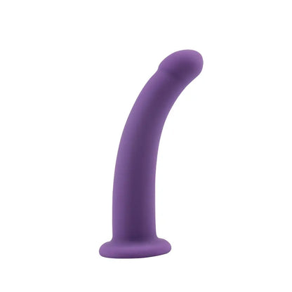 Ljubicasti silikonski dildo bez testisa Bend Over