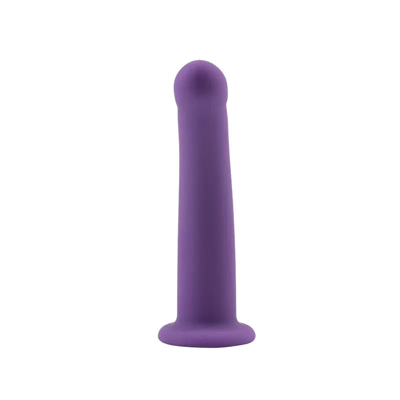 Ljubicasti silikonski dildo bez testisa Bend Over