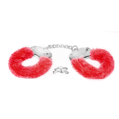 Metalne Lisice Crveno Krzno - Red Furry Cuffs