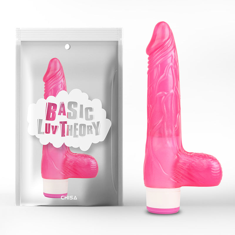 Realisticni vibrator sa testisima - Luv Pleaser Pink