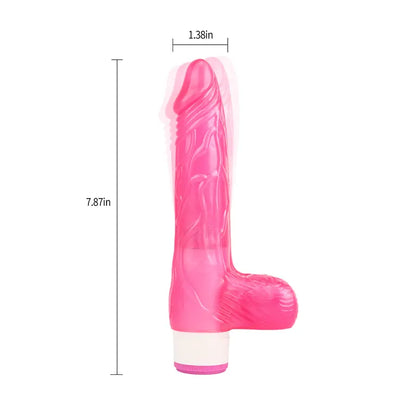 Realisticni vibrator sa testisima - Luv Pleaser Pink