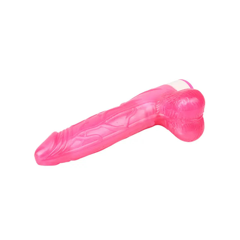 Realisticni vibrator sa testisima - Luv Pleaser Pink