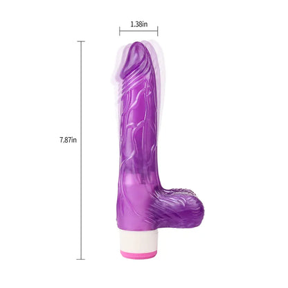 Realisticni vibrator sa testisima - Luv Pleaser Purple