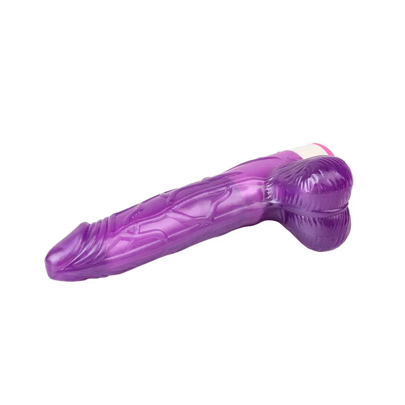 Realisticni vibrator sa testisima - Luv Pleaser Purple