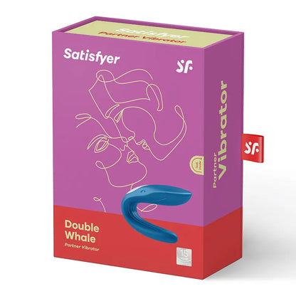 Plavi vibrator za parove - Satisfyer Double Whale